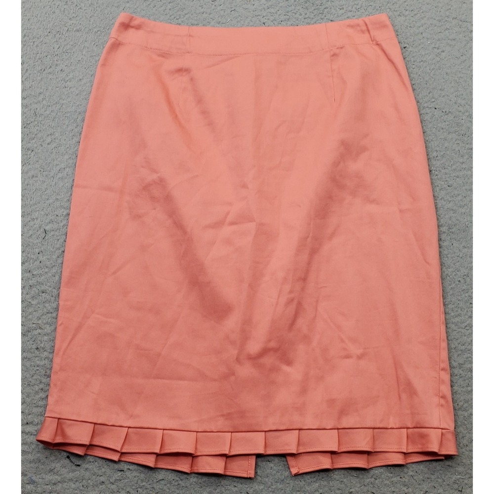 Sunny Leigh Straight & Pencil Skirt Womens 4 Orange Stretch High Waist Back Zip